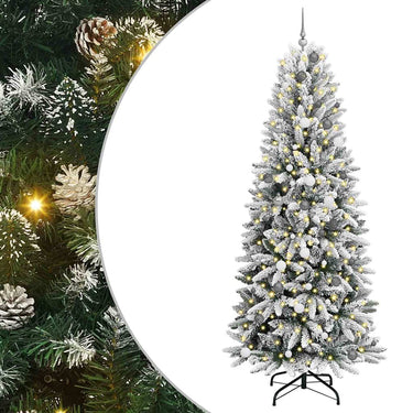 Vidaxl kunstkerstboom wit 240 cm pvc en plastic en staal en pe