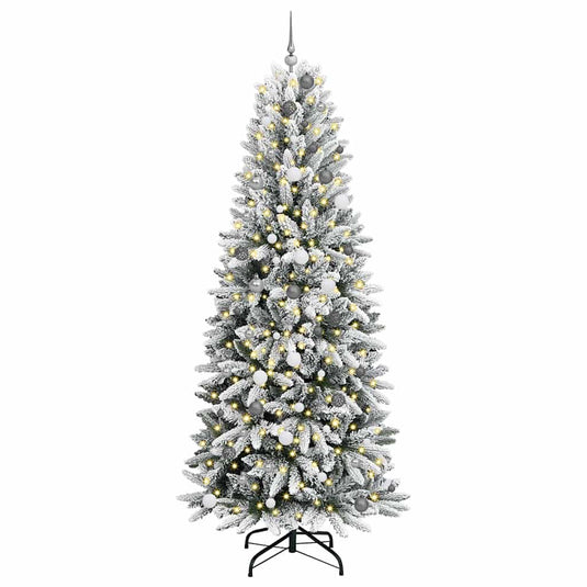 Vidaxl kunstkerstboom wit 240 cm pvc en plastic en staal en pe