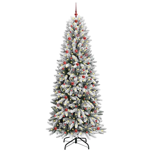 Vidaxl kunstkerstboom wit 240 cm pvc en plastic en staal en pe