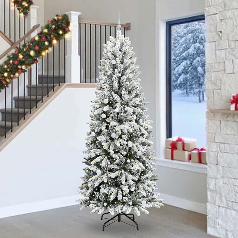 Load image into Gallery viewer, Vidaxl kunstkerstboom wit 240 cm pvc en plastic en staal en pe
