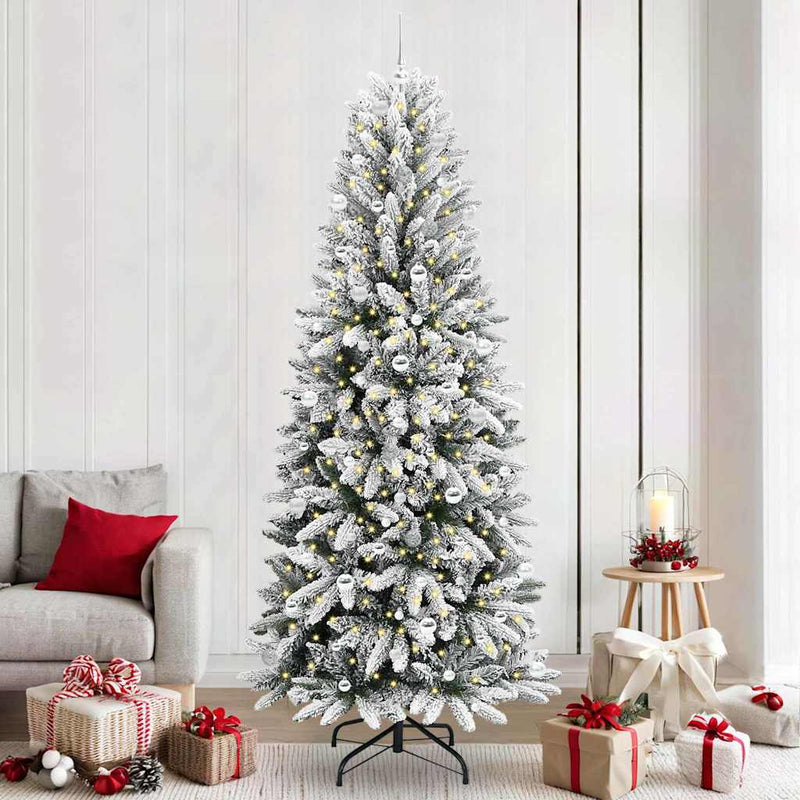 Load image into Gallery viewer, Vidaxl kunstkerstboom wit 240 cm pvc en plastic en staal en pe
