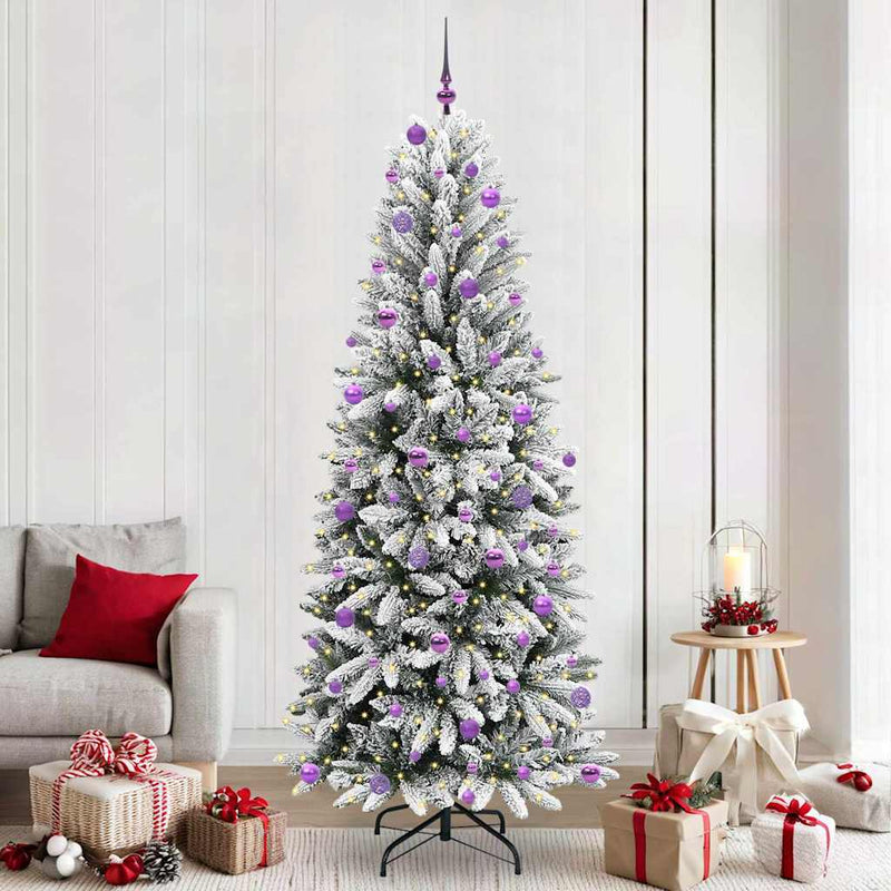 Load image into Gallery viewer, Vidaxl kunstkerstboom wit 240 cm pvc en plastic en staal en pe
