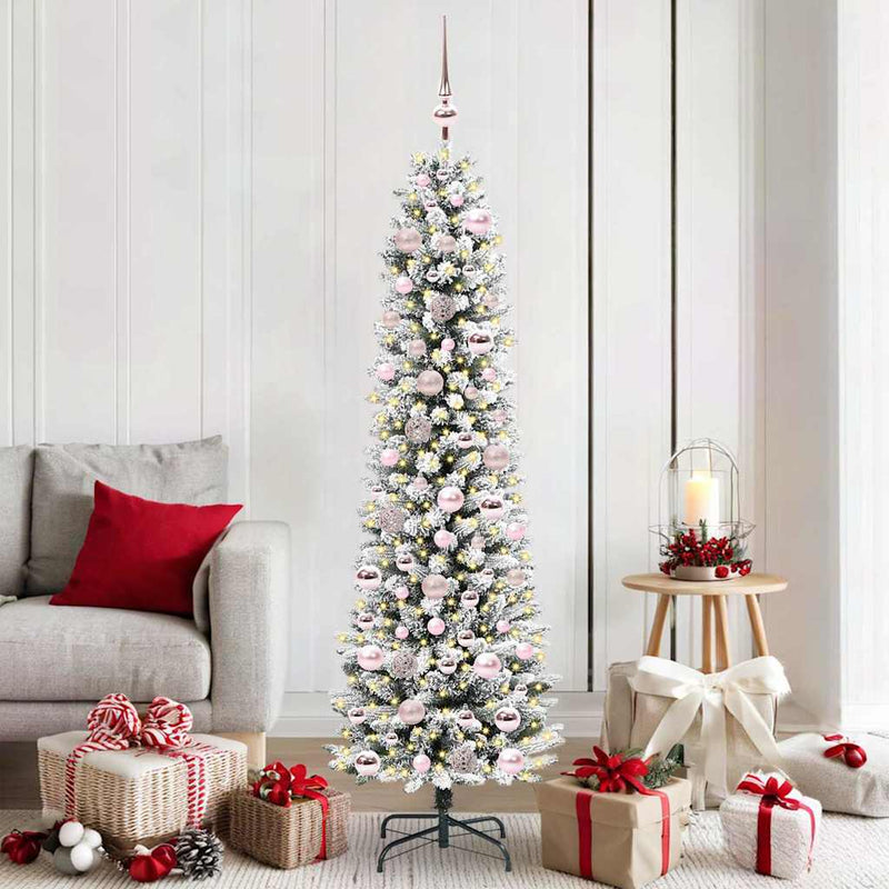 Load image into Gallery viewer, Vidaxl kunstkerstboom met 300 led wit 180 cm pvc en metaal en plastic
