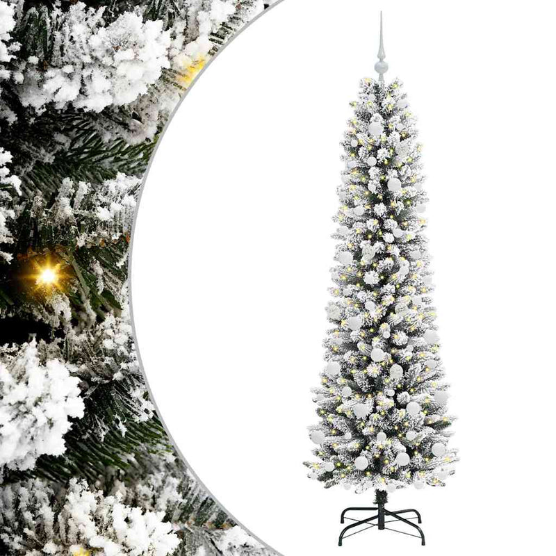 Load image into Gallery viewer, Vidaxl kunstkerstboom met 300 led wit 180 cm pvc en metaal en plastic
