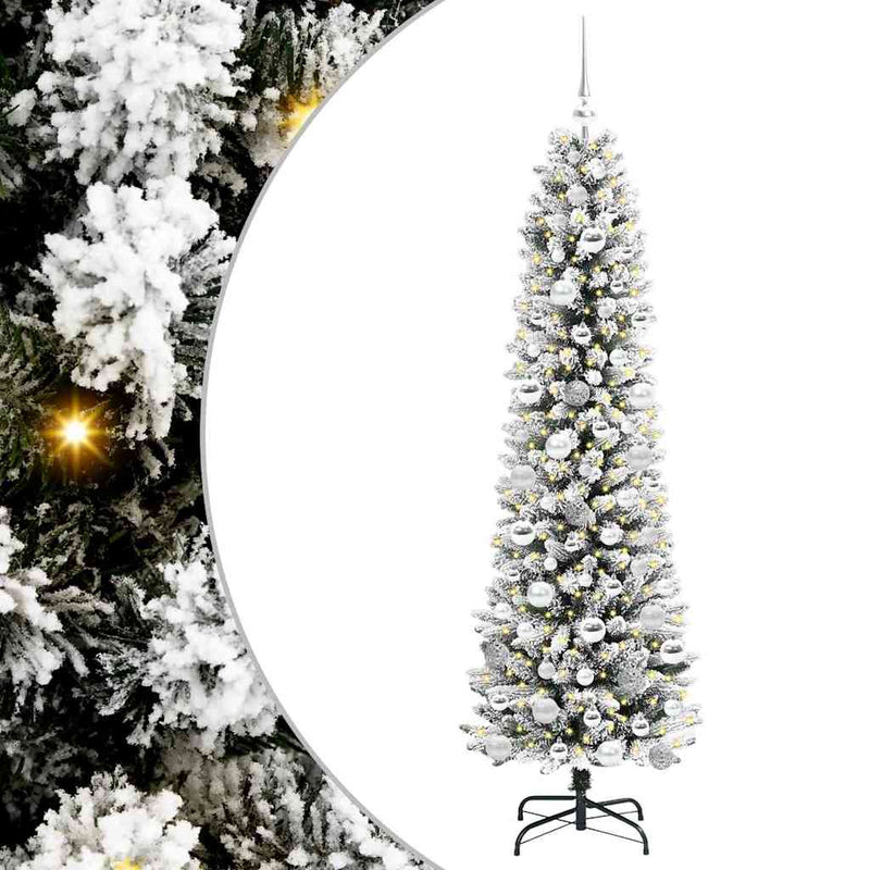 Load image into Gallery viewer, Vidaxl kunstkerstboom met 300 led wit 180 cm pvc en metaal en plastic
