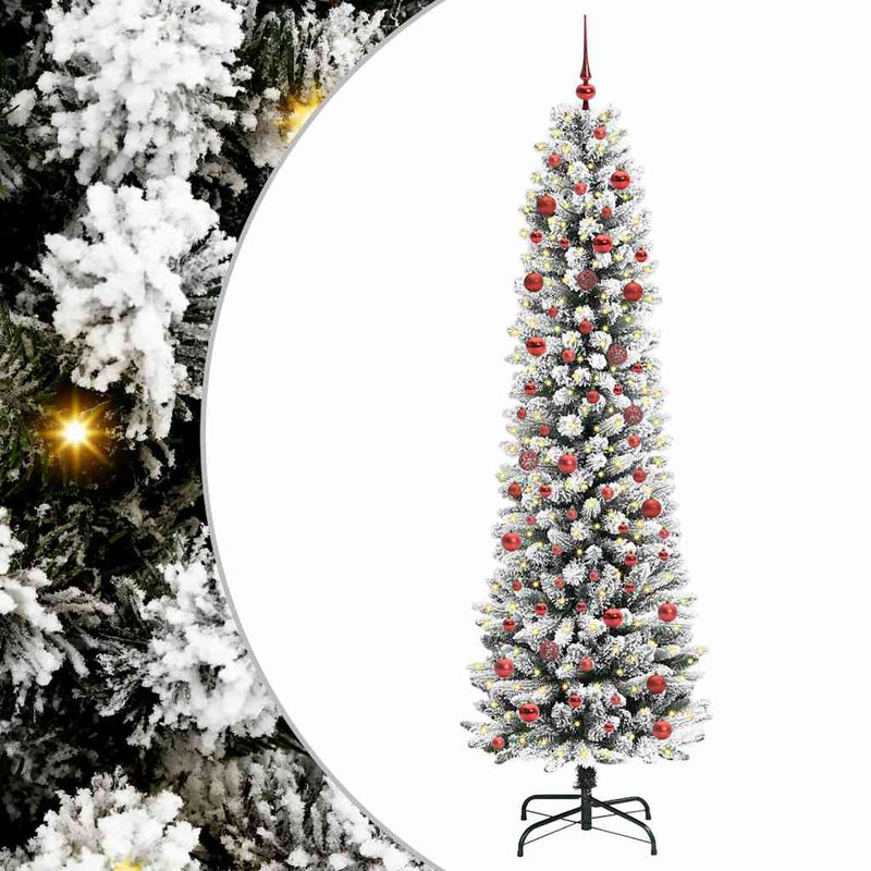 Load image into Gallery viewer, Vidaxl kunstkerstboom met 300 led wit 210 cm pvc en metaal en plastic
