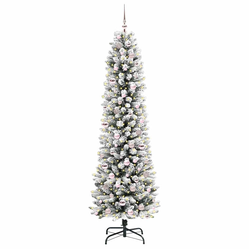 Load image into Gallery viewer, Vidaxl kunstkerstboom met 300 led wit 210 cm pvc en metaal en plastic
