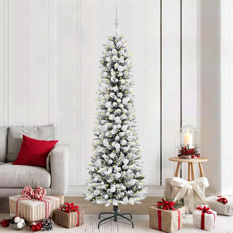 Load image into Gallery viewer, Vidaxl kunstkerstboom met 300 led wit 210 cm pvc en metaal en plastic
