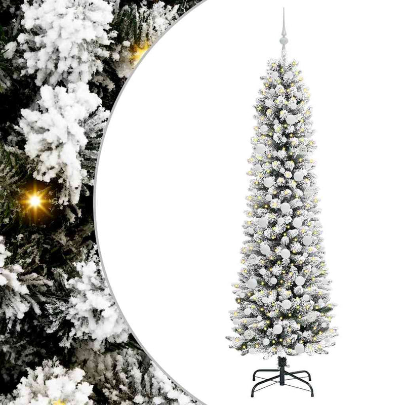 Load image into Gallery viewer, Vidaxl kunstkerstboom met 300 led wit 210 cm pvc en metaal en plastic
