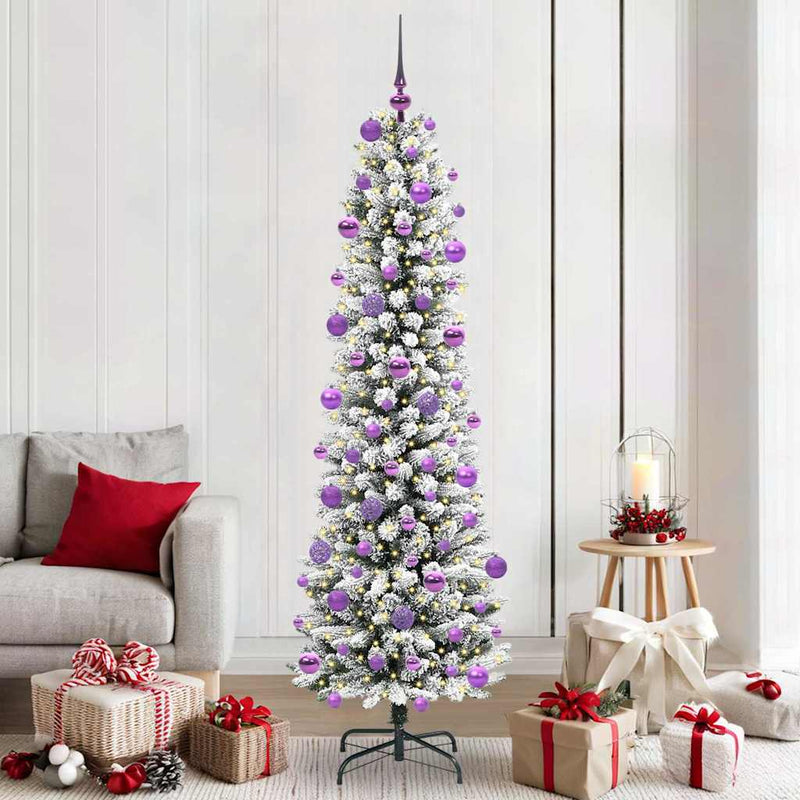 Load image into Gallery viewer, Vidaxl kunstkerstboom met 300 led wit 210 cm pvc en metaal en plastic
