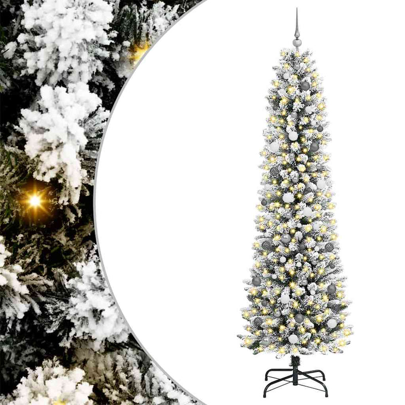 Load image into Gallery viewer, Vidaxl kunstkerstboom met 300 led wit 240 cm pvc en metaal en plastic
