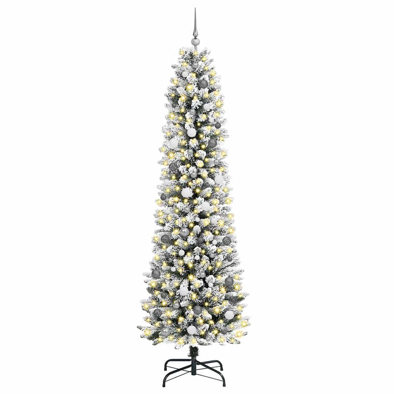 Load image into Gallery viewer, Vidaxl kunstkerstboom met 300 led wit 240 cm pvc en metaal en plastic
