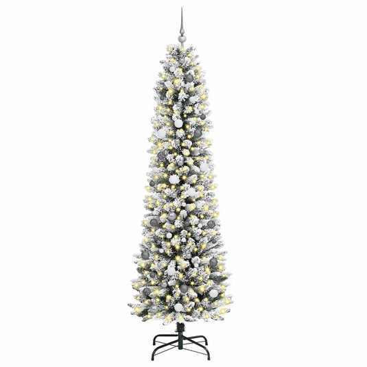 Vidaxl kunstkerstboom met 300 led wit 240 cm pvc en metaal en plastic