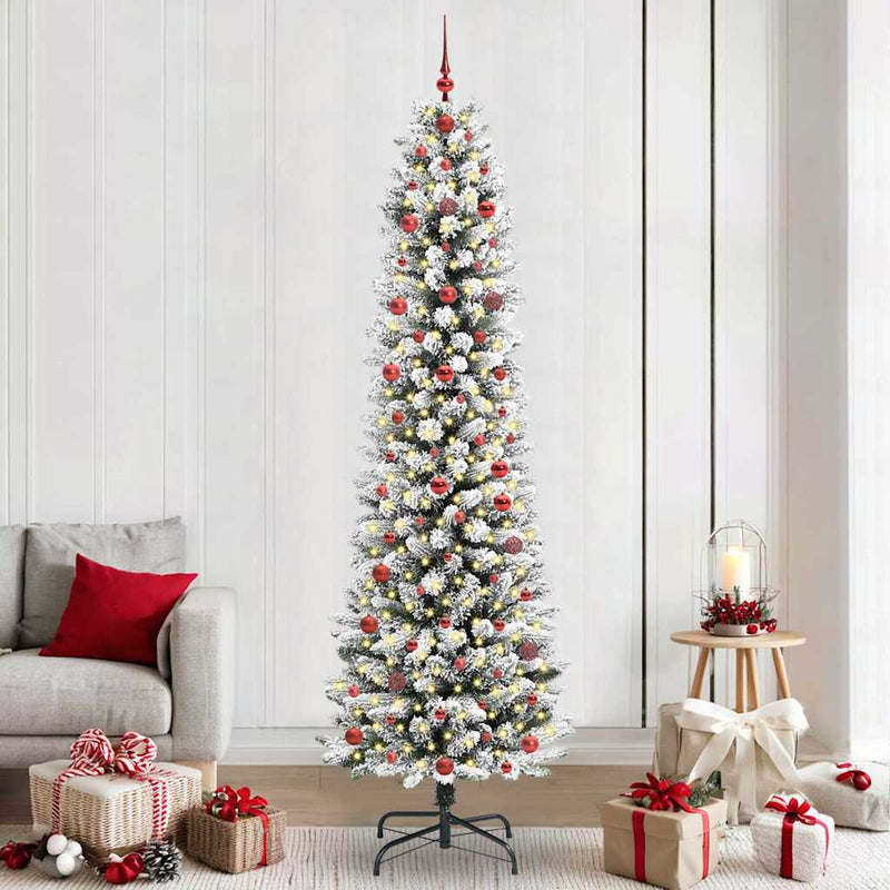 Load image into Gallery viewer, Vidaxl kunstkerstboom met 300 led wit 240 cm pvc en metaal en plastic
