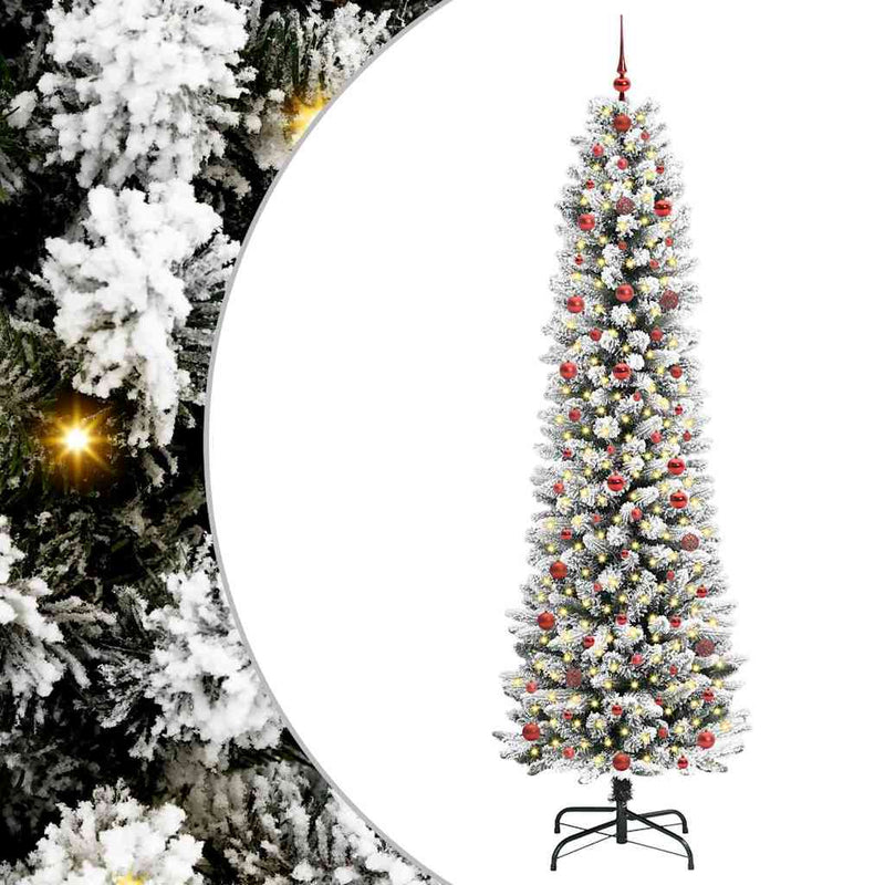 Load image into Gallery viewer, Vidaxl kunstkerstboom met 300 led wit 240 cm pvc en metaal en plastic
