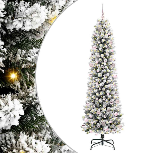 Vidaxl kunstkerstboom met 300 led wit 240 cm pvc en metaal en plastic