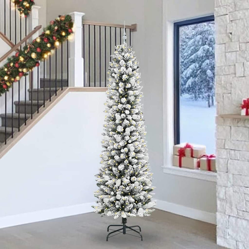 Load image into Gallery viewer, Vidaxl kunstkerstboom met 300 led wit 240 cm pvc en metaal en plastic
