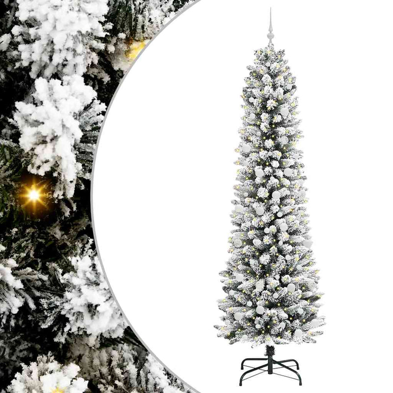 Load image into Gallery viewer, Vidaxl kunstkerstboom met 300 led wit 240 cm pvc en metaal en plastic
