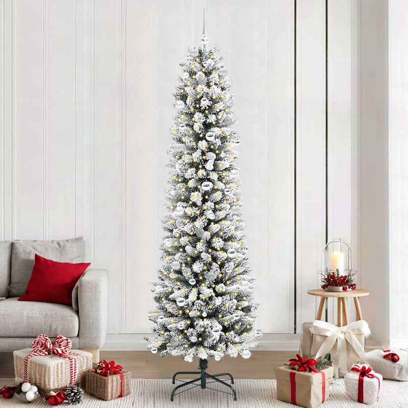 Load image into Gallery viewer, Vidaxl kunstkerstboom met 300 led wit 240 cm pvc en metaal en plastic
