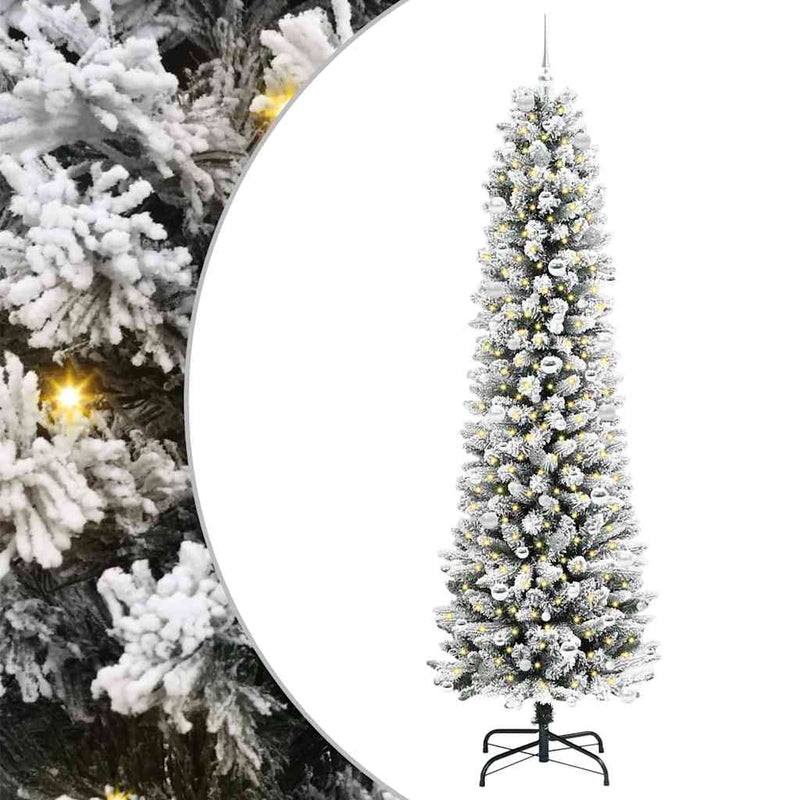 Load image into Gallery viewer, Vidaxl kunstkerstboom met 300 led wit 240 cm pvc en metaal en plastic
