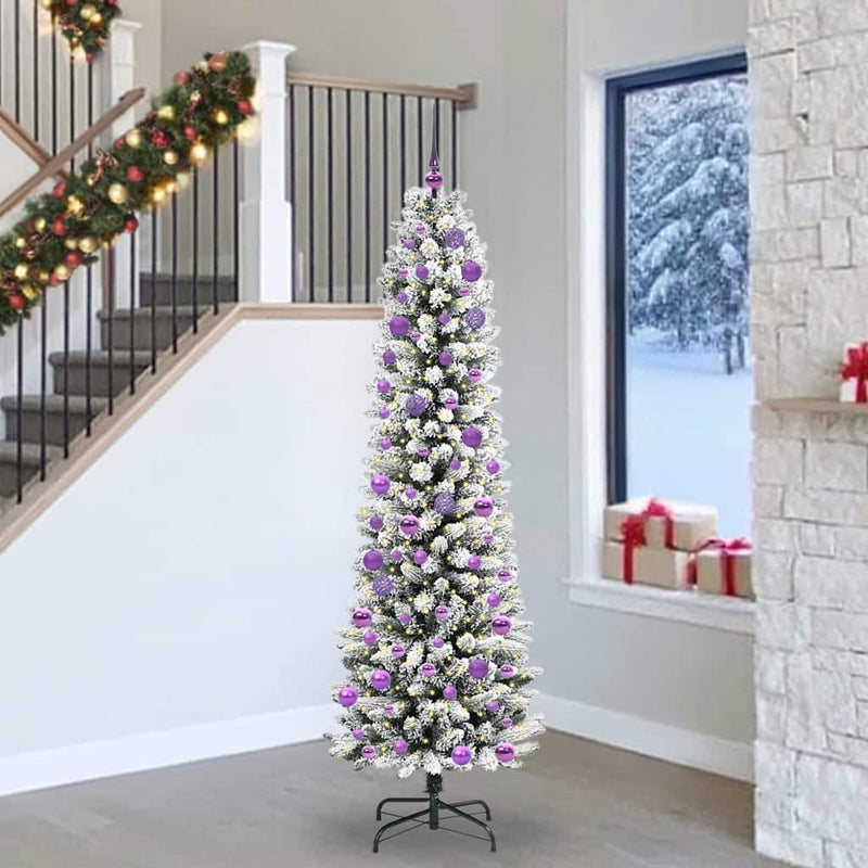 Load image into Gallery viewer, Vidaxl kunstkerstboom met 300 led wit 240 cm pvc en metaal en plastic
