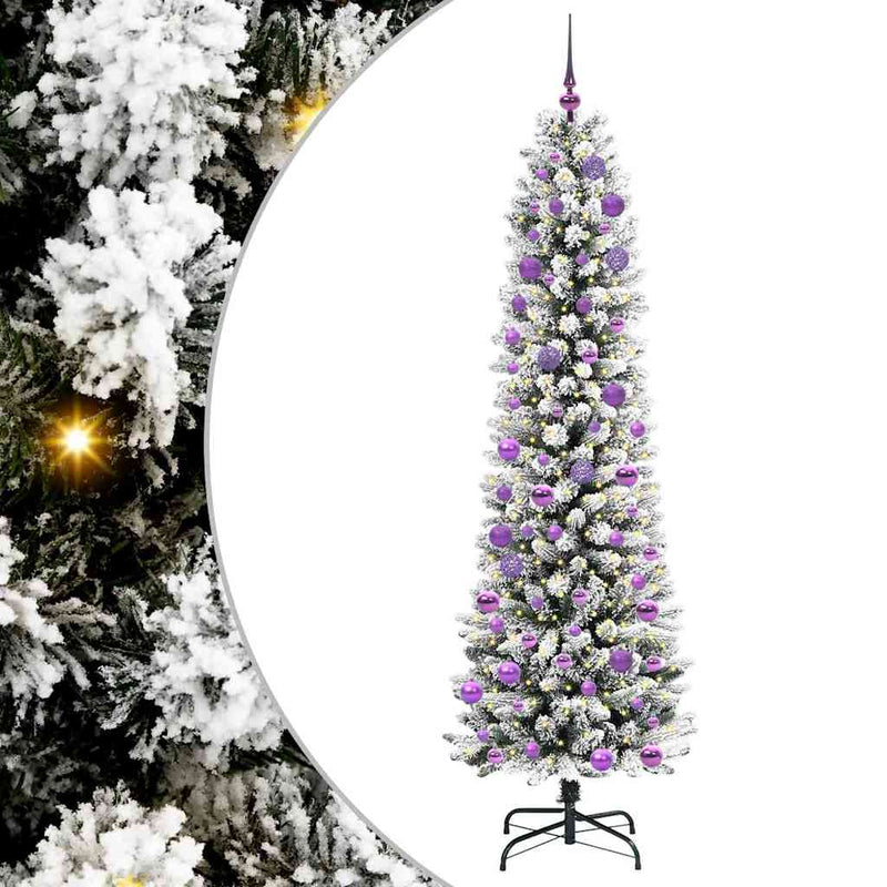 Load image into Gallery viewer, Vidaxl kunstkerstboom met 300 led wit 240 cm pvc en metaal en plastic
