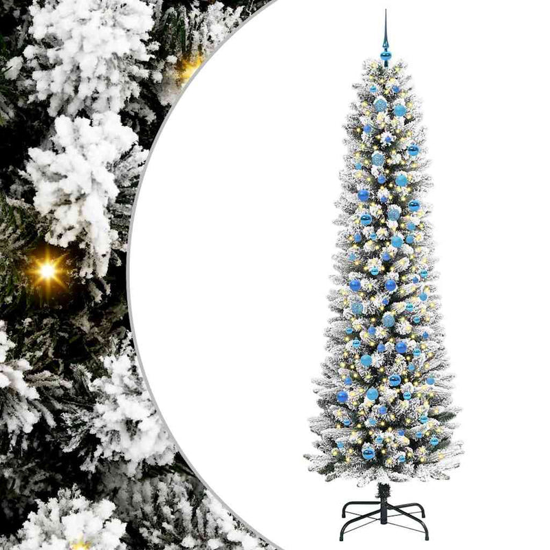 Load image into Gallery viewer, Vidaxl kunstkerstboom met 300 led wit 240 cm pvc en metaal en plastic
