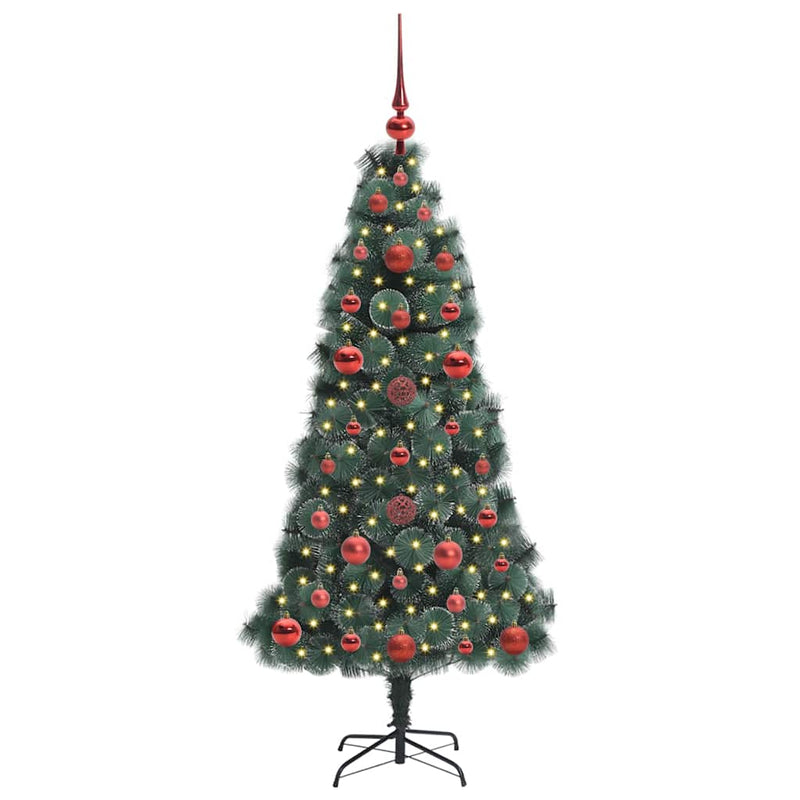 Load image into Gallery viewer, Vidaxl artificial pre-lit kerstboom met ballenset groen 120 cm pet
