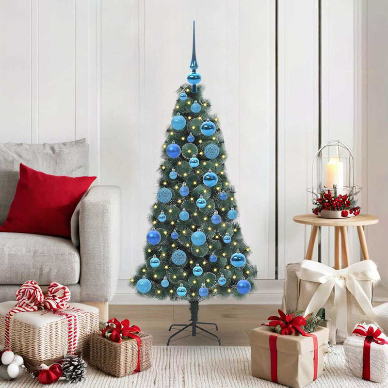 Load image into Gallery viewer, Vidaxl kunstmatige voorverlichte kerstboom met bal set groen 120 cm
