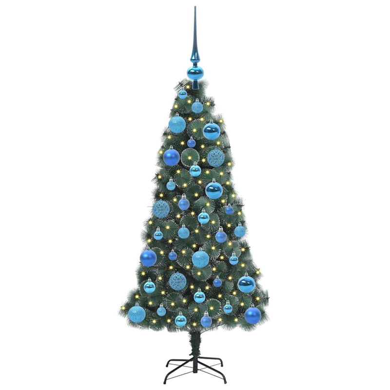 Load image into Gallery viewer, Vidaxl kunstmatige voorverlichte kerstboom met bal set groen 120 cm
