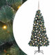 Vidaxl kunstkerstboom met verlichting en ballenset groen 150 cm pet