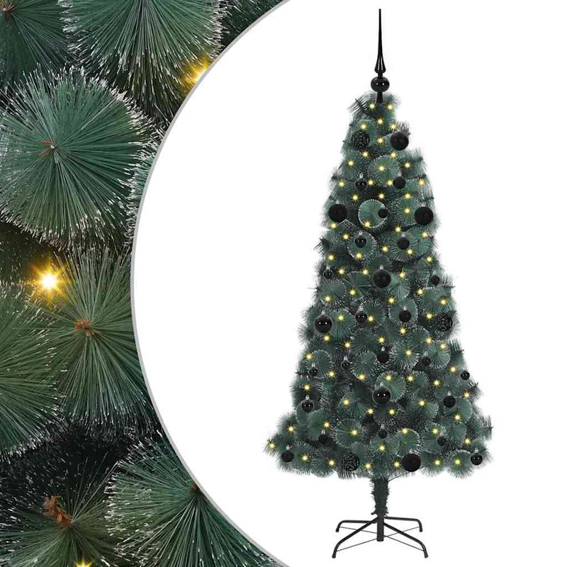 Load image into Gallery viewer, Vidaxl kunstmatige voorverlichte kerstboom met bal set groen 150 cm
