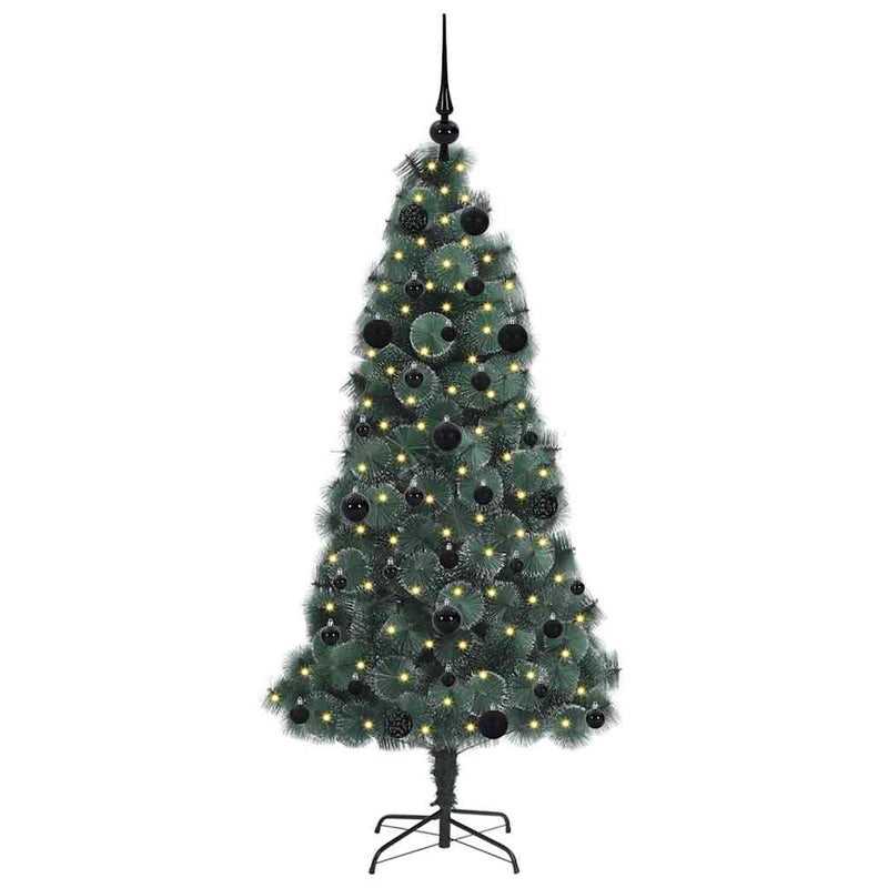 Load image into Gallery viewer, Vidaxl kunstmatige voorverlichte kerstboom met bal set groen 150 cm
