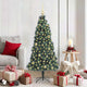 Vidaxl kunstkerstboom met verlichting en balset groen 150 cm pet