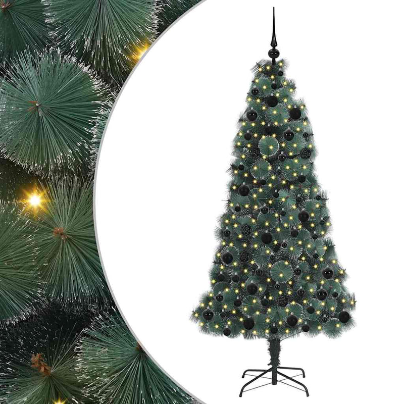 Load image into Gallery viewer, Vidaxl kunst kerstboom met verlichting en bal set groen 180 cm pet

