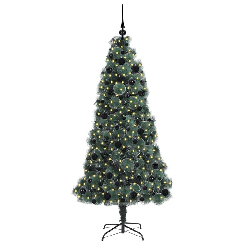 Load image into Gallery viewer, Vidaxl kunst kerstboom met verlichting en bal set groen 180 cm pet
