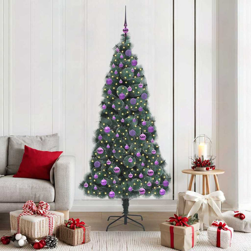 Load image into Gallery viewer, Vidaxl kunstmatige voorverlichte kerstboom met ballenset groen 180 cm
