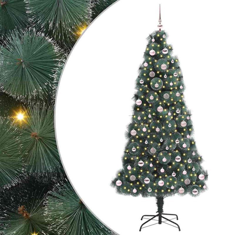 Load image into Gallery viewer, Vidaxl kunst kerstboom met verlichting en ballenset groen 240 cm pet
