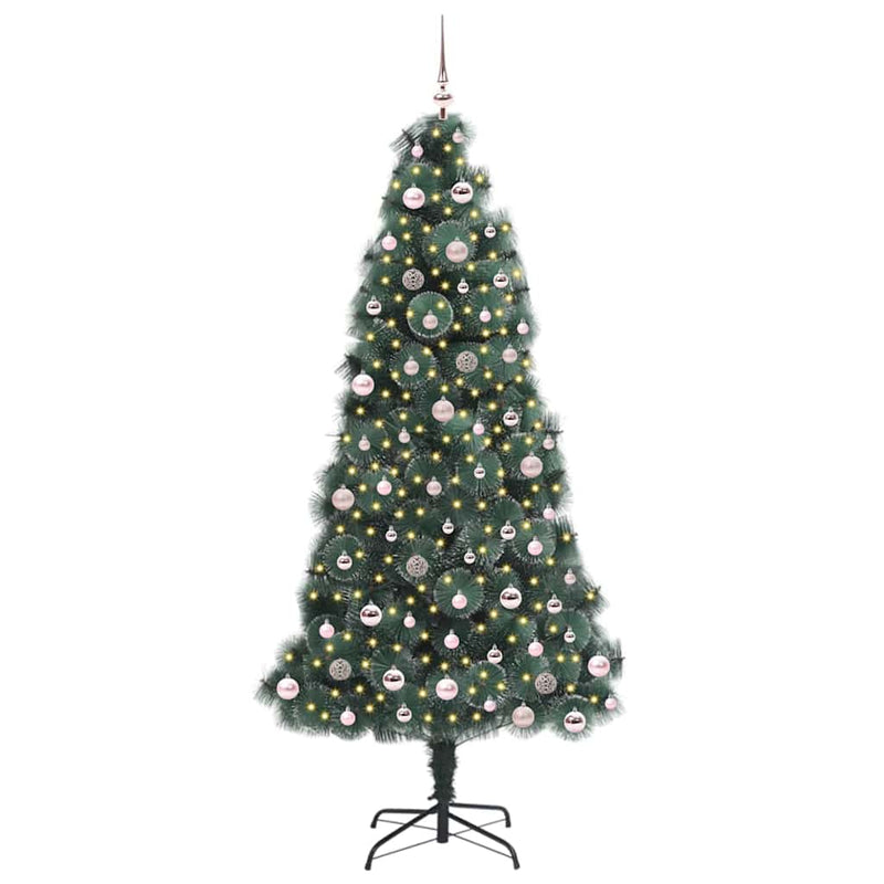 Load image into Gallery viewer, Vidaxl kunst kerstboom met verlichting en ballenset groen 240 cm pet
