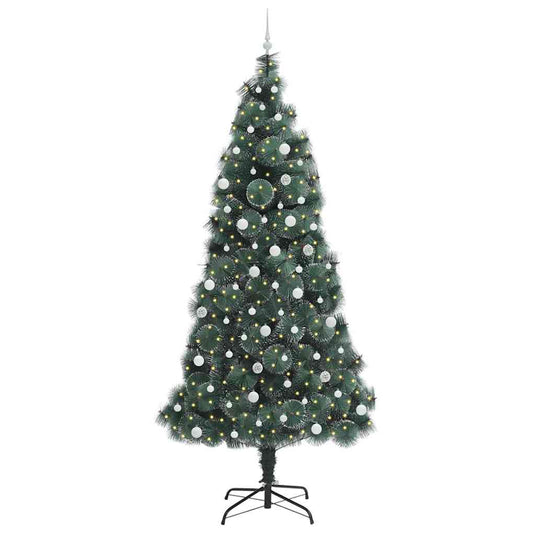 Vidaxl kunstkerstboom met voorverlichting en ballenset groen 240 cm