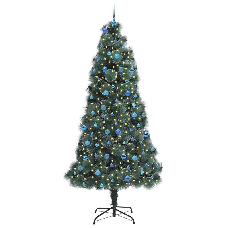 Load image into Gallery viewer, Vidaxl kunstmatige voorverlichte kerstboom met ballenset groen 240 cm
