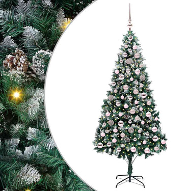 Vidaxl kunstkerstboom groen 210 cm pvc en staal en kunststof