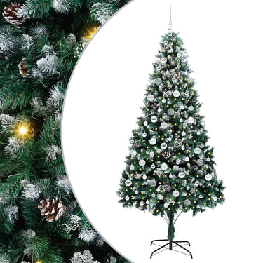 Vidaxl kunstkerstboom groen 210 cm pvc en staal en kunststof