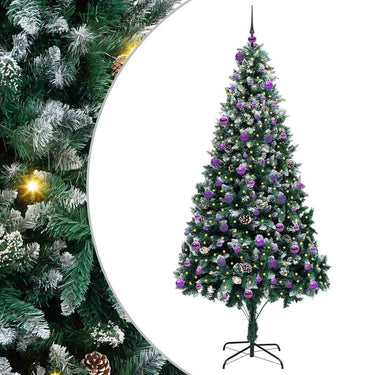 Vidaxl kunstkerstboom groen 240 cm pvc en staal en kunststof