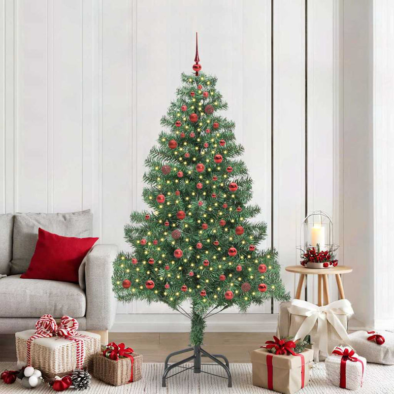 Load image into Gallery viewer, Vidaxl kerstboom met 300 led met standaard groen 210 cm pvc
