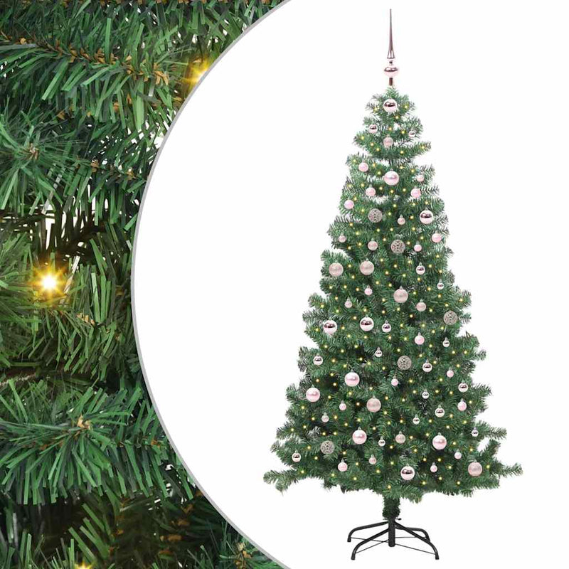 Load image into Gallery viewer, Vidaxl kerstboom met 300 led met standaard groen 240 cm pvc
