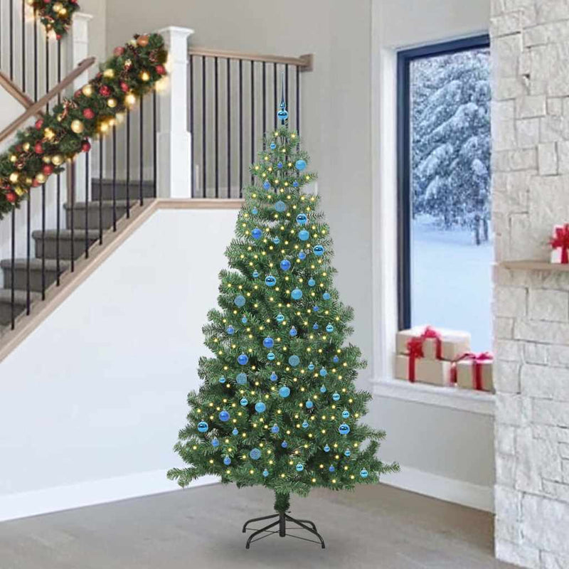 Load image into Gallery viewer, Vidaxl kerstboom met 300 led met standaard groen 240 cm pvc
