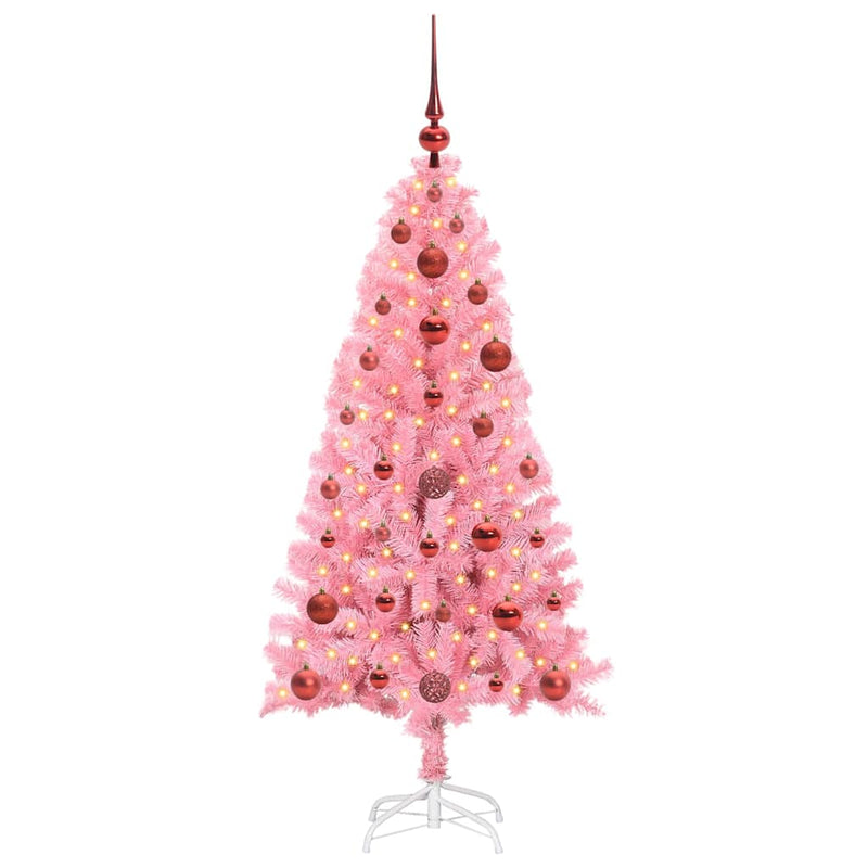 Load image into Gallery viewer, Vidaxl kerstboom met 150 led met standaard roze 120 cm pvc
