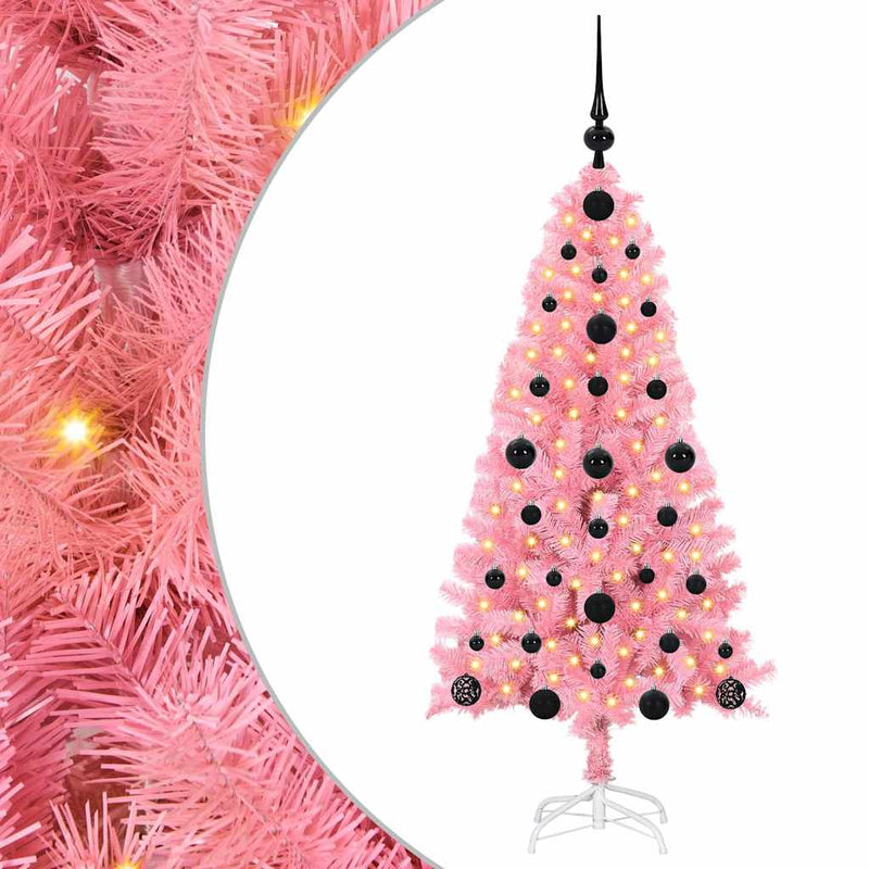 Load image into Gallery viewer, Vidaxl kerstboom met 150 led met standaard roze 120 cm pvc
