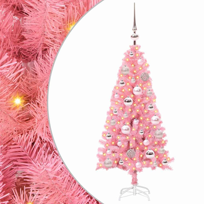 Load image into Gallery viewer, Vidaxl kerstboom met 150 led met standaard roze 120 cm pvc
